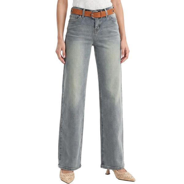 Juniors YMI(R) Britney Brown Suede Belted Low Rise Wide Leg Jeans