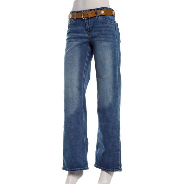 Juniors YMI(R) Britney Low Rise Wide Leg Jeans with Leather Belt alternate view