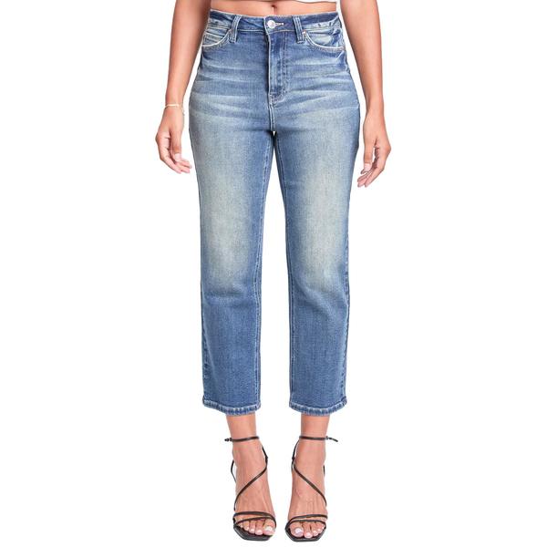 Juniors YMI(R) High Rise Cropped Ankle Straight Leg Jeans