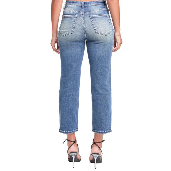 Juniors YMI(R) High Rise Cropped Ankle Straight Leg Jeans alternate view