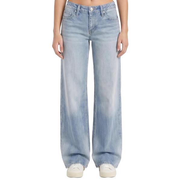 Juniors YMI(R) Low Rise Wide Leg Embroidered Butterfly Pocket Jeans alternate view