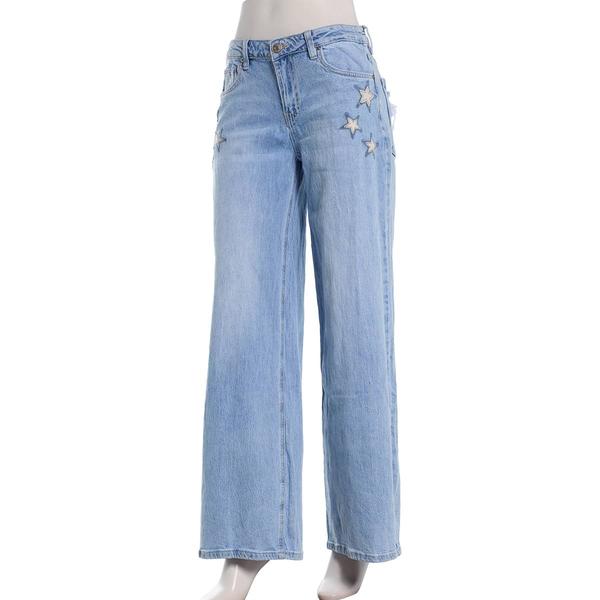 Juniors YMI(R) Joey Low Rise Star Patch Wide Leg Jeans alternate view