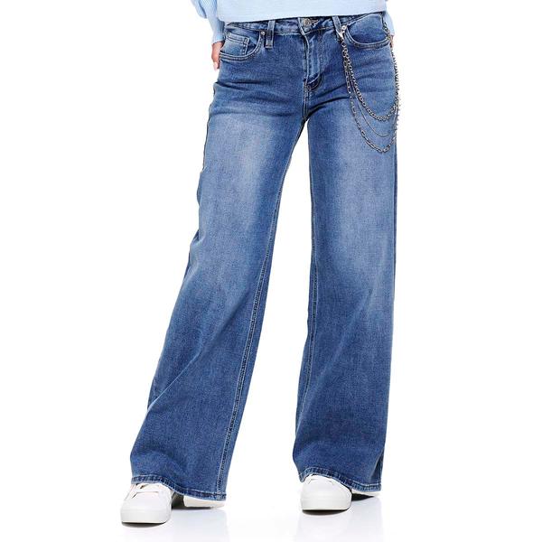 Juniors YMI(R) Low Rise Wide Leg Butterfly Chain Jeans