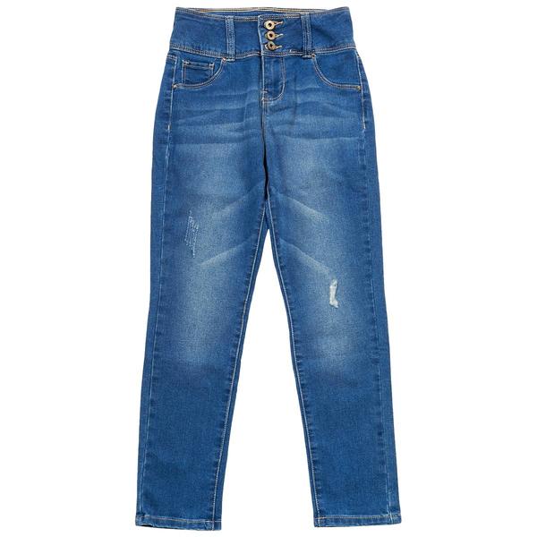 Girls (7-14) YMI(R) High Rise 3 Button Faux Pocket Skinny Jeans
