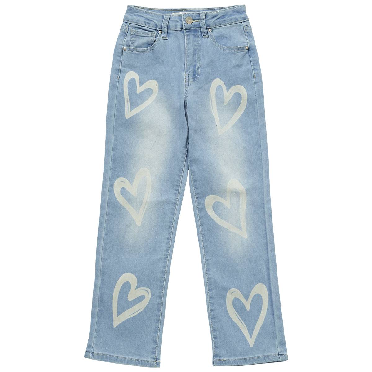 Girls (7-14) YMI(R) Heart Straight Leg Jeans