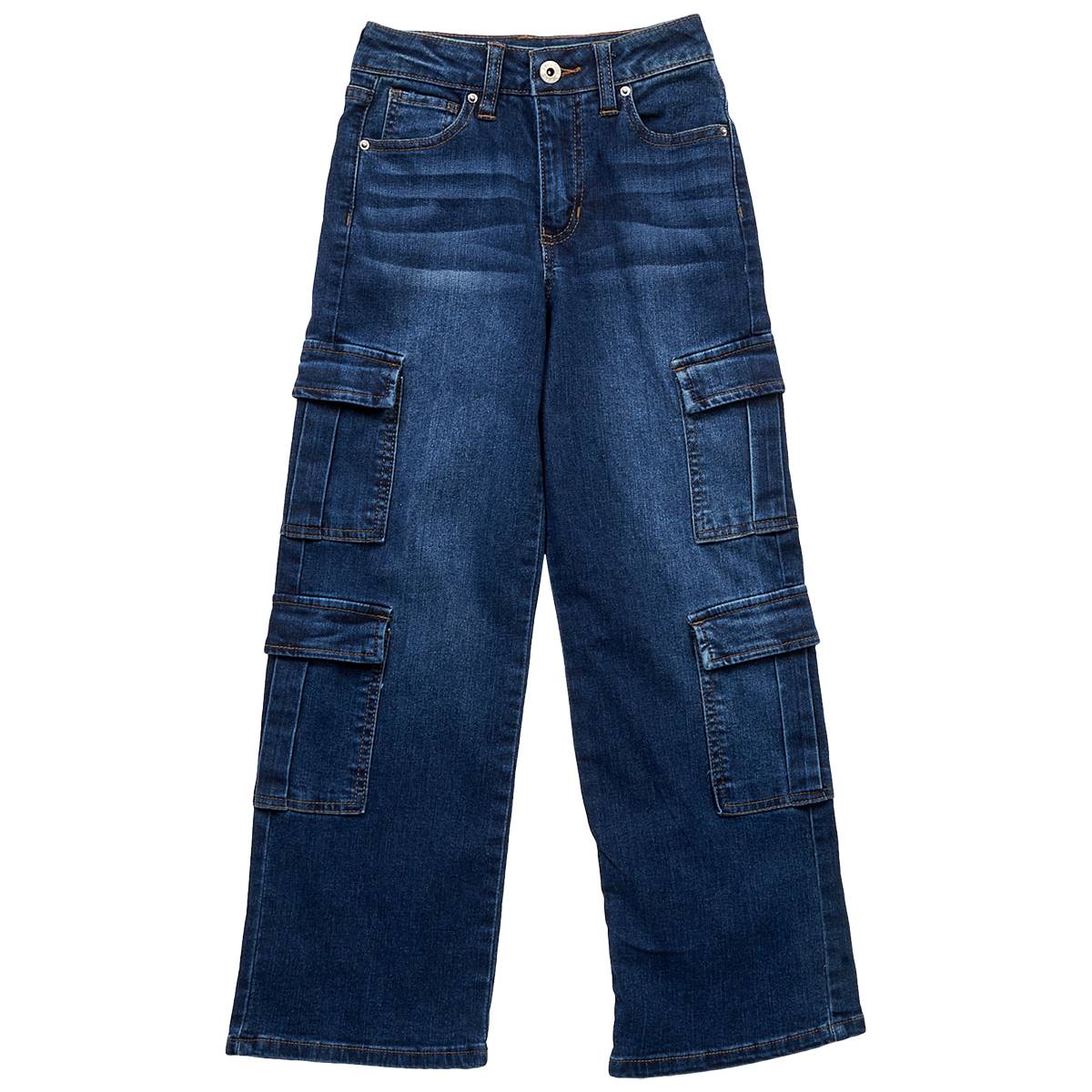 Girls (7-14) YMI(R) Millie Wide Leg Double Cargo Pocket Jeans