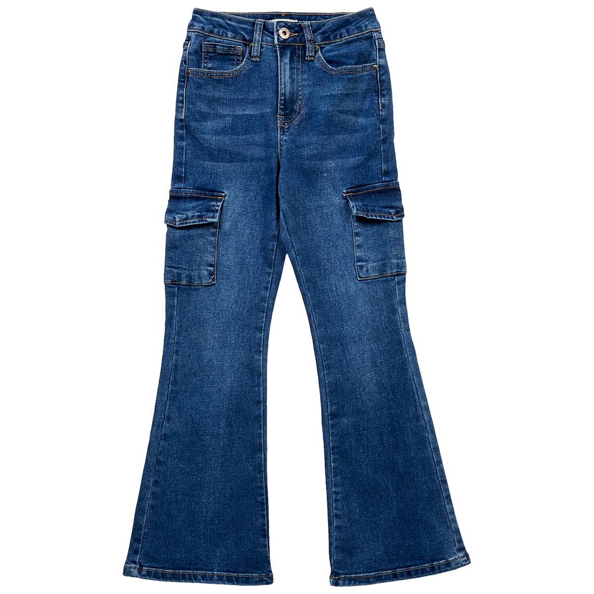 Girls (7-14) YMI(R) Basic 5 Pocket Flared Leg Cargo Pocket Jeans