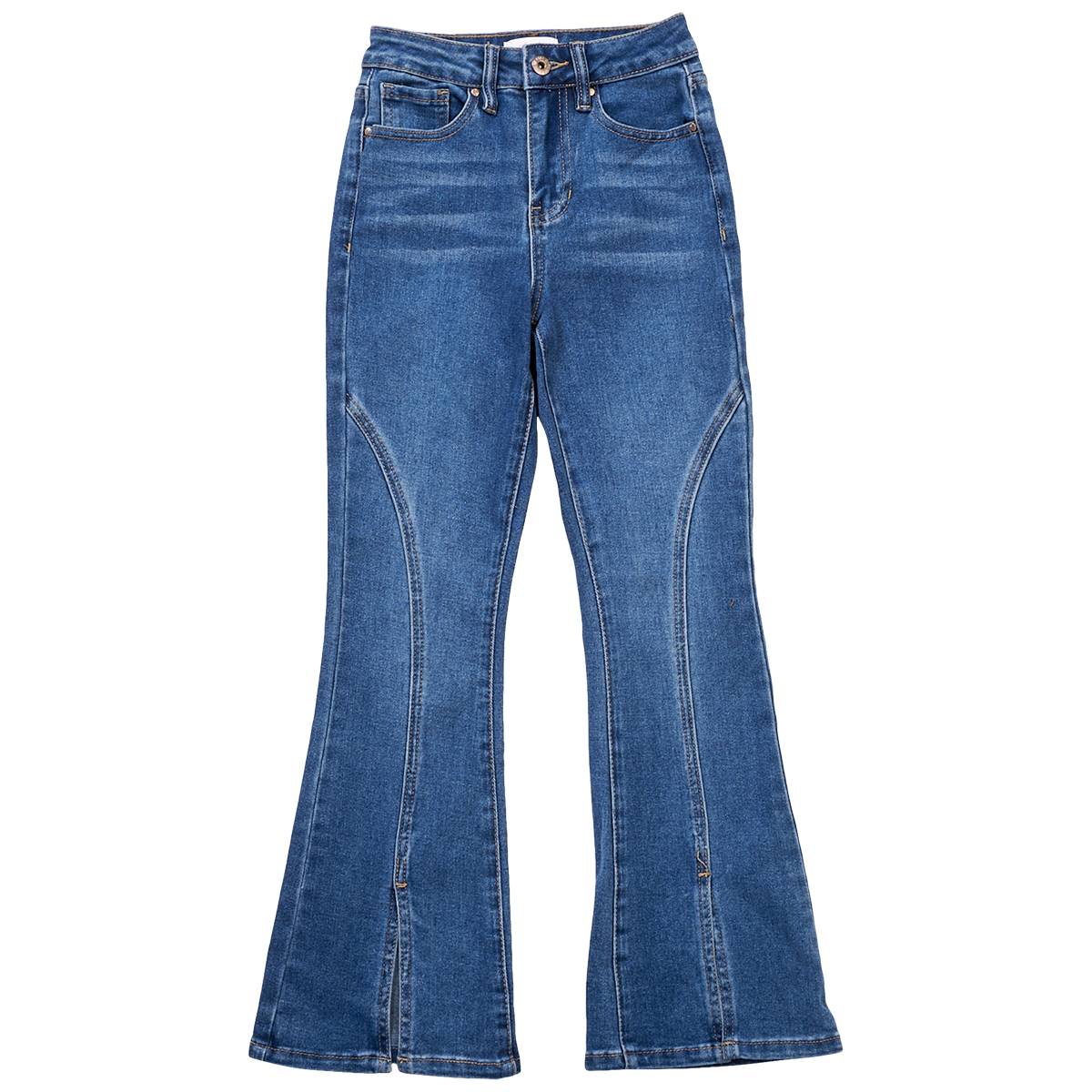 Girls (7-14) YMI(R) 5 Pocket Denim Split Front Flare Jeans