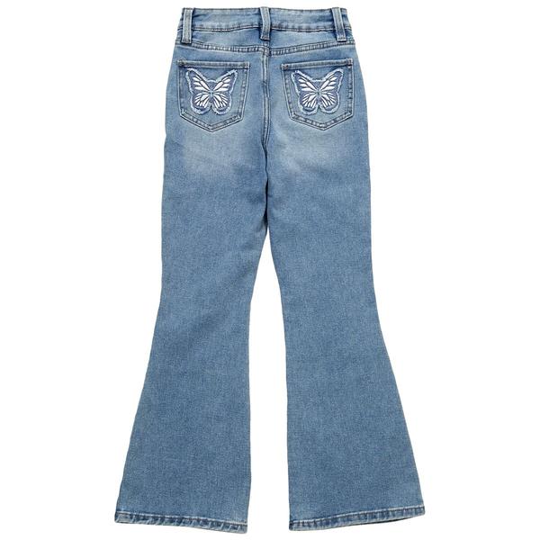 Girls (7-14) YMI(R) Flare Jeans w/ Butterfly Patches alternate view