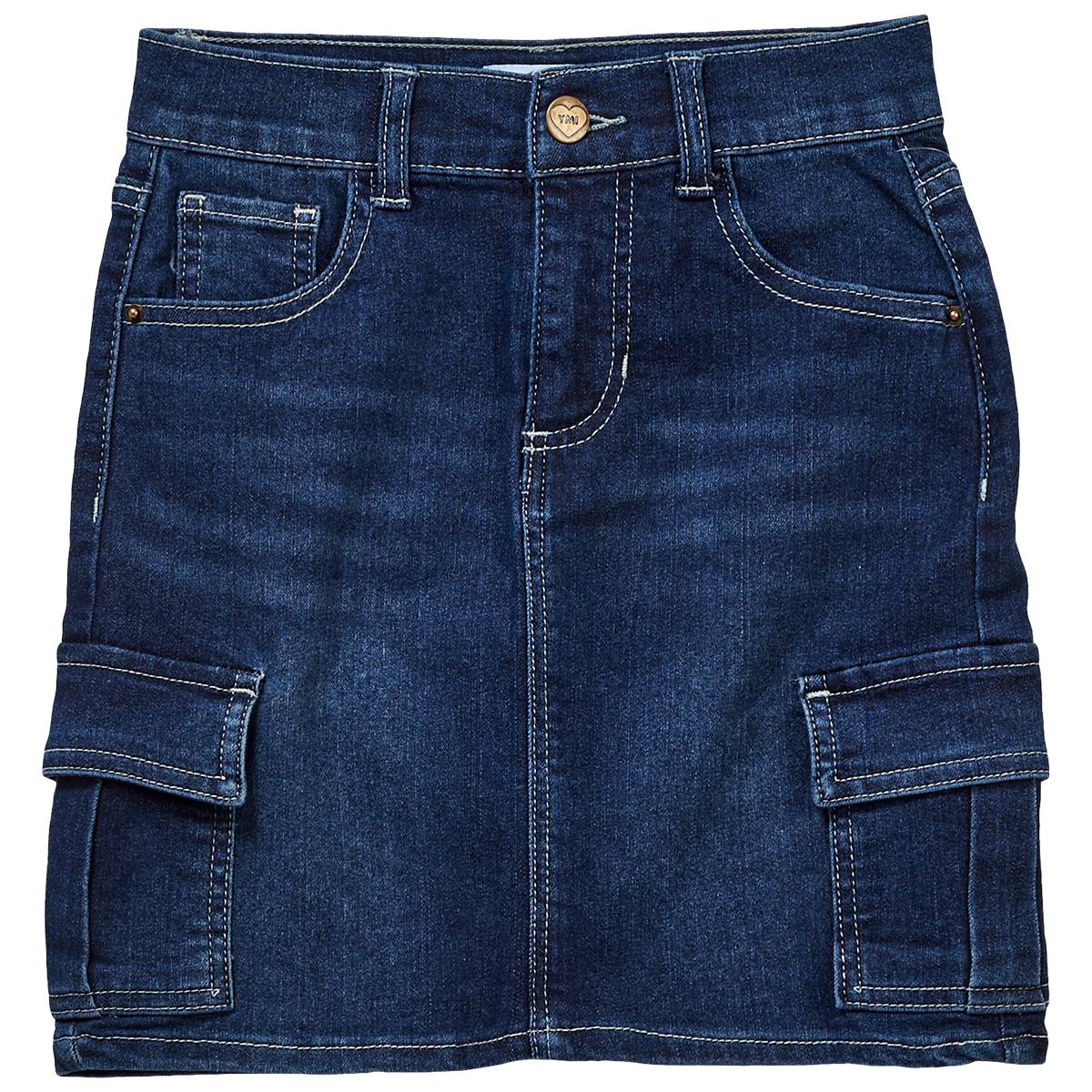 Girls (7-14) YMI(R) Girl Denim Skirt w/ Cargo Pockets