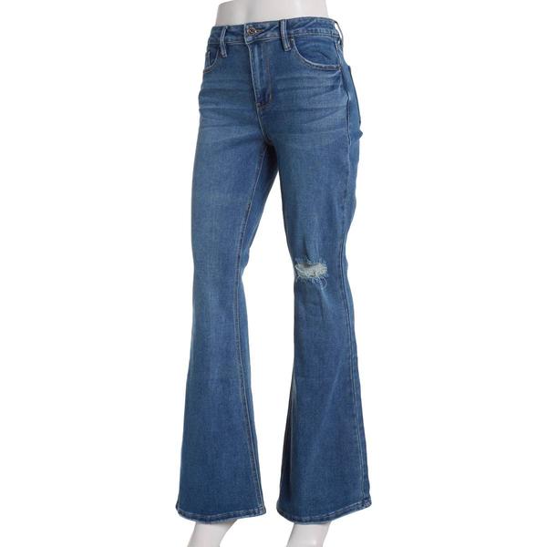 Juniors California Vintage Farrah Distressed Flare Jeans