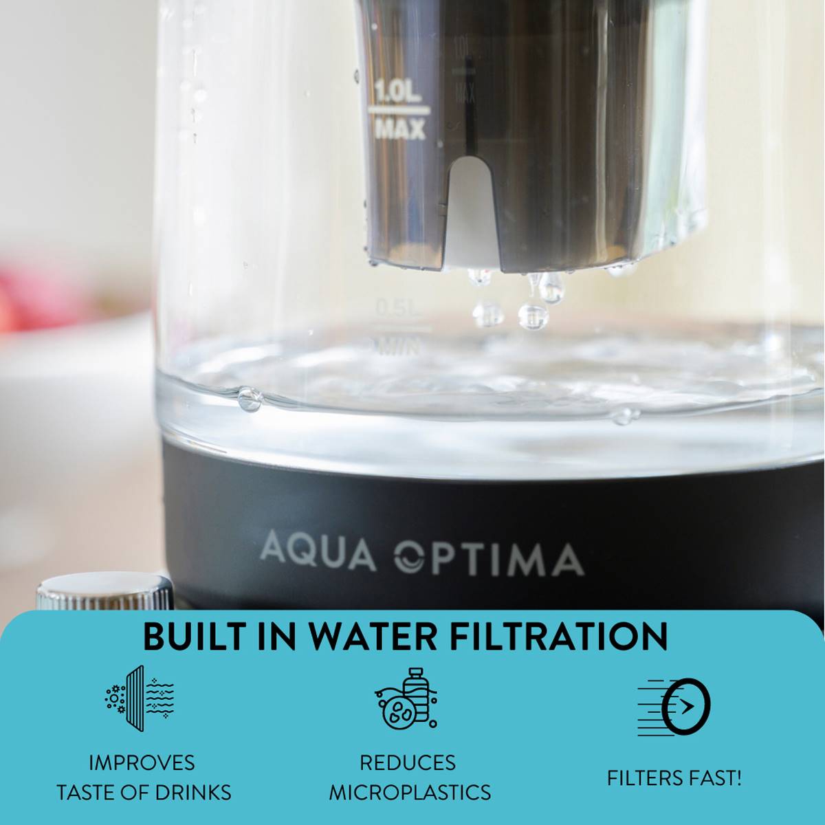 Aqua Optima Electric Kettle W/ Filter & Variable Temperature