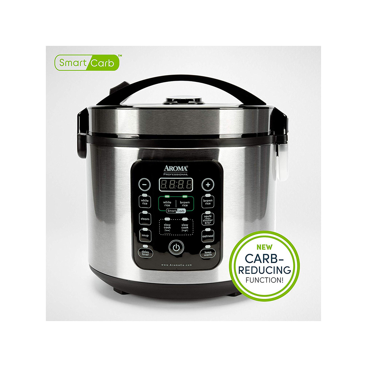 Aroma SmartCarb Digital Rice Cooker And Food Steamer