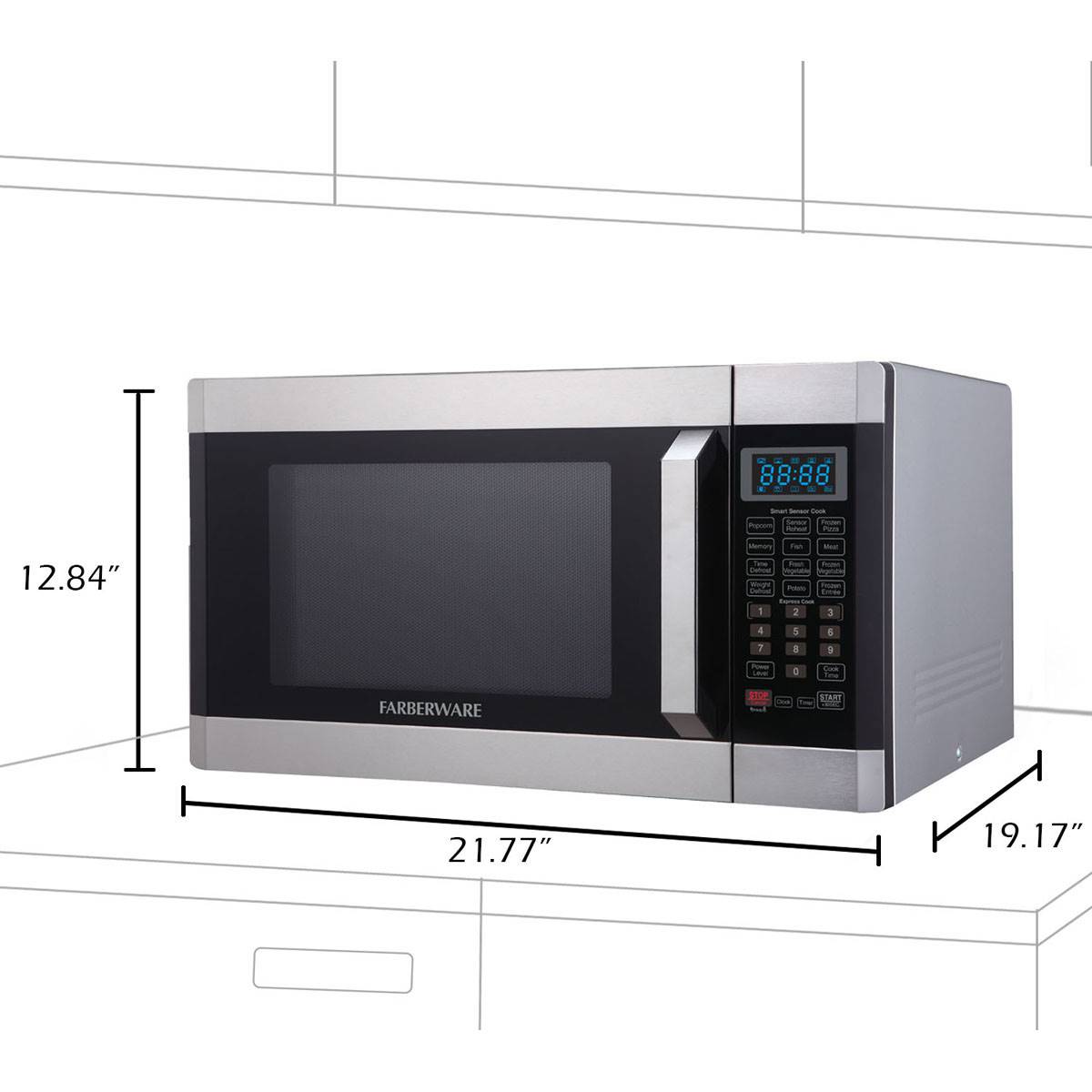Farberware(R) 1.6 Cu. Ft. 1100- Watt Microwave With Smart Sensor