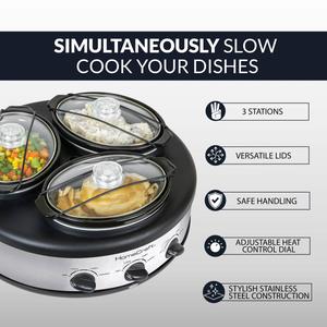 HomeCraft 1.5qt. Triple Slow Cooker alternate view