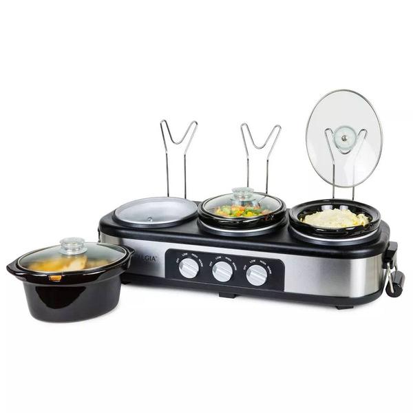 Nostalgia 1.5.Qt Oval Triple Slow Cooker