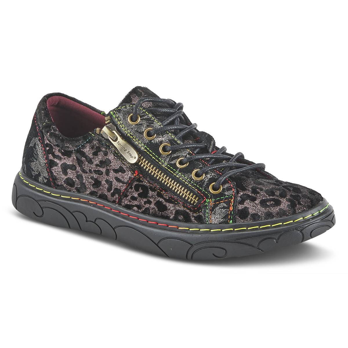 Womens LArtiste By Spring Step Danli-Cheetah Lace-Up Sneakers