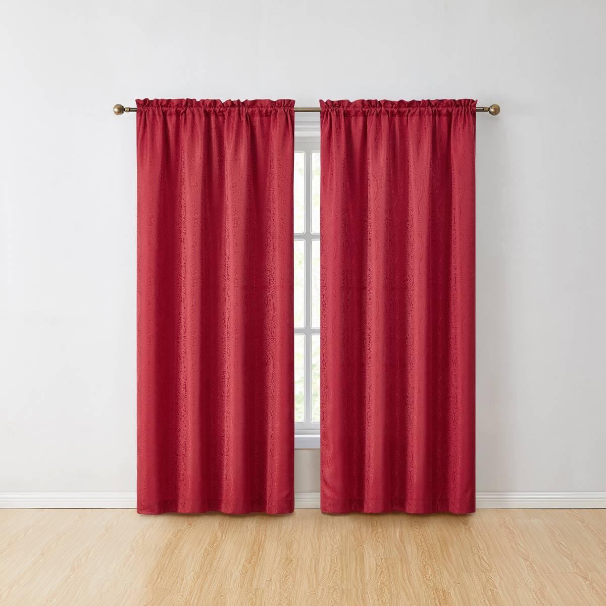 Emily Jacquard Rod Pocket Curtains