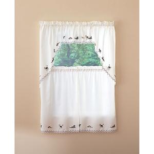Cats Embroidered Kitchen Curtains