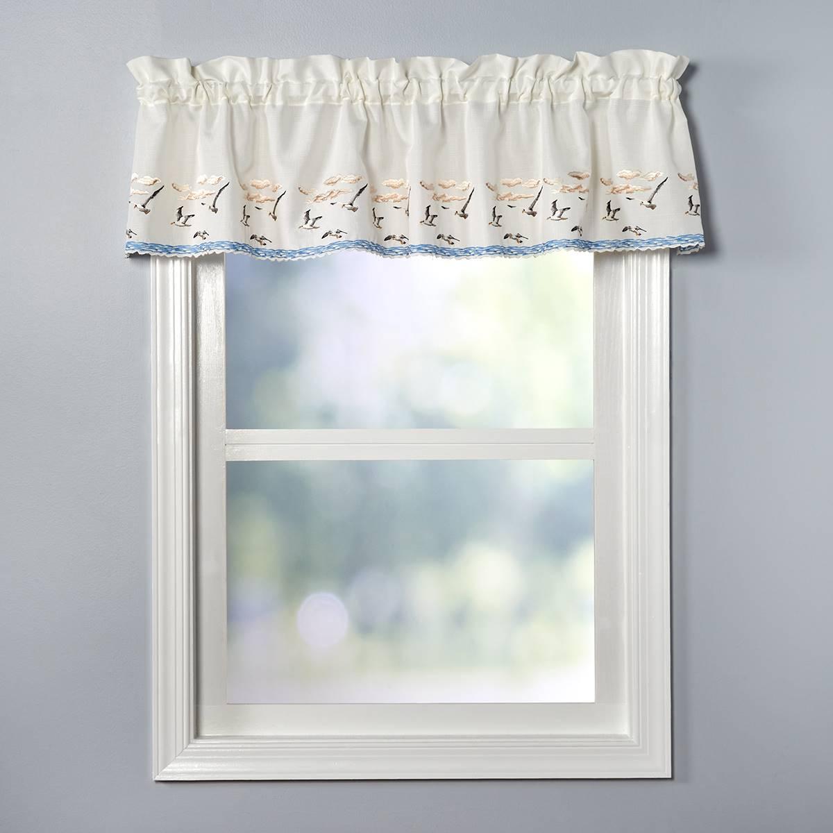 Seagulls Embroidered Valance