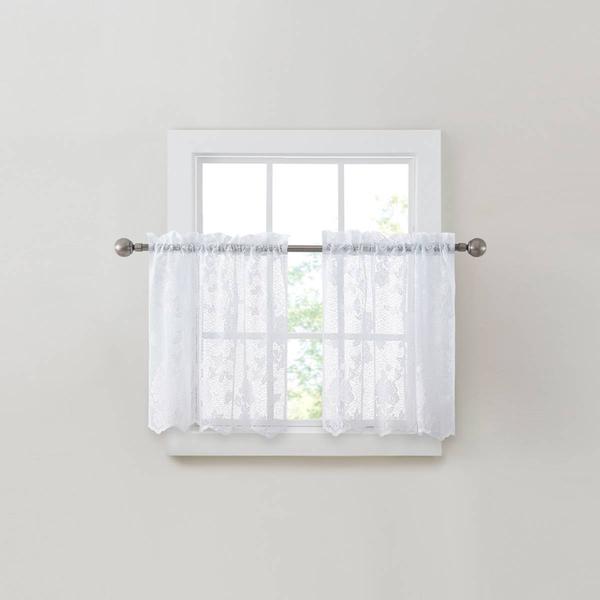 Lacey Embroidered Rod Pocket Kitchen Curtain alternate view