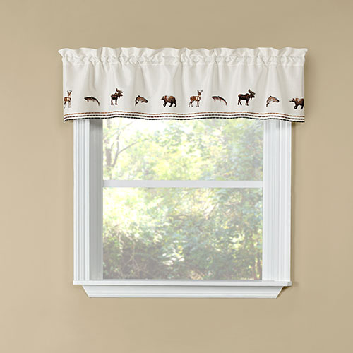 Lodge Embroidered Wildlife Valance - 58x12