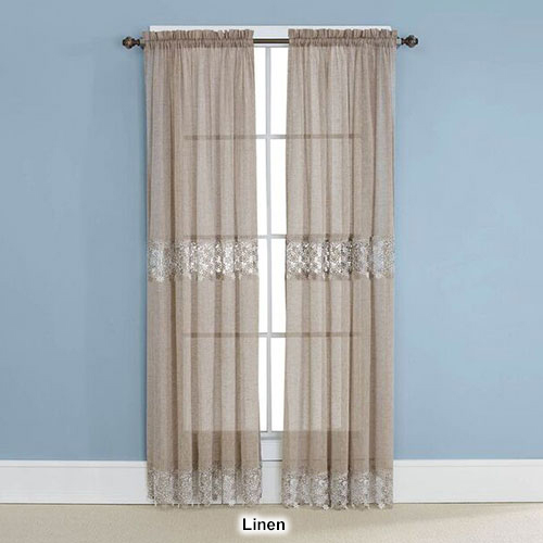 Lillian Macrame Trim Curtain Panel