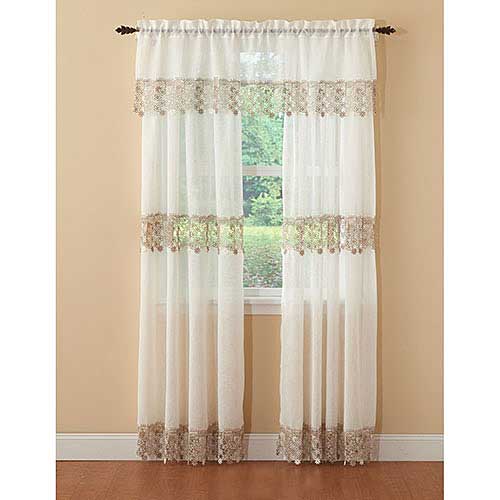 Lillian Macrame Trim Curtain Panel