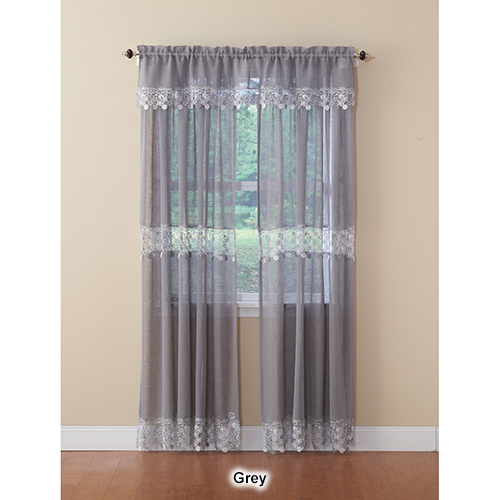 Lillian Macrame Trim Curtain Panel