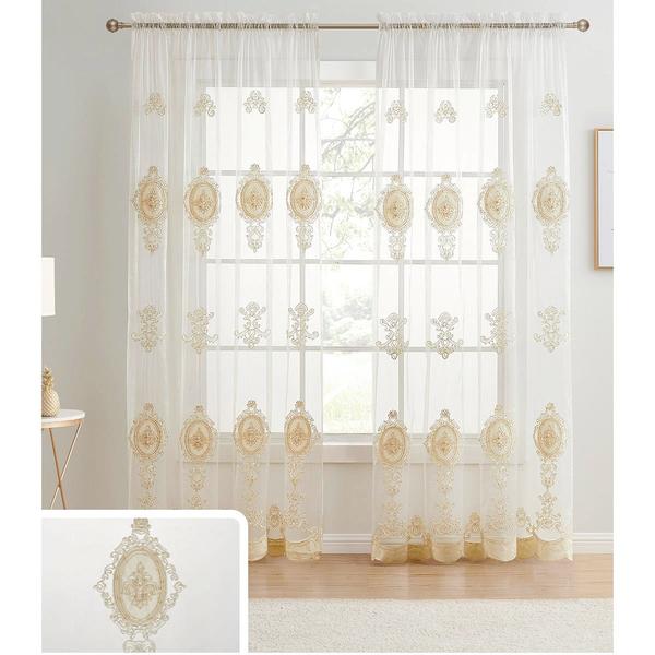 Zari Sheer Velvet Embroidered Rod Pocket Panel alternate view