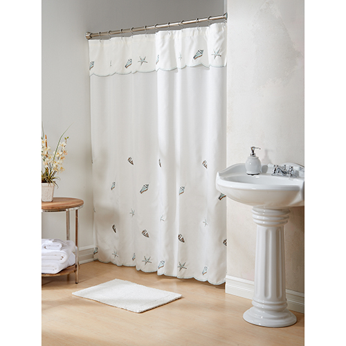 Seashells Shower Curtain With Valance