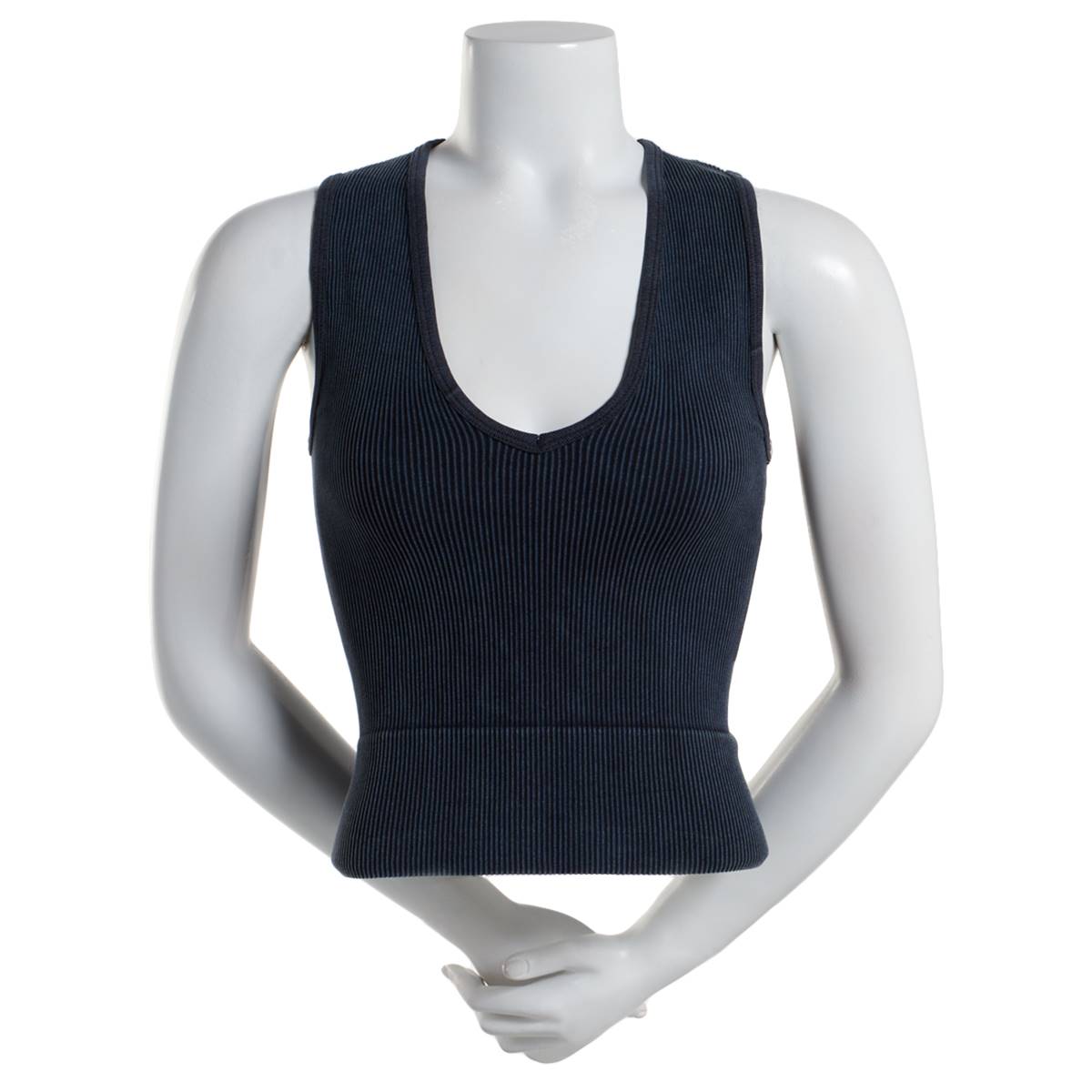 Juniors Poof! Acid Wash Ribbed Tank Top