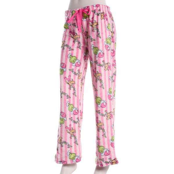 Juniors MJC Grinch & Max Stripe Plush Pajama Bottoms alternate view