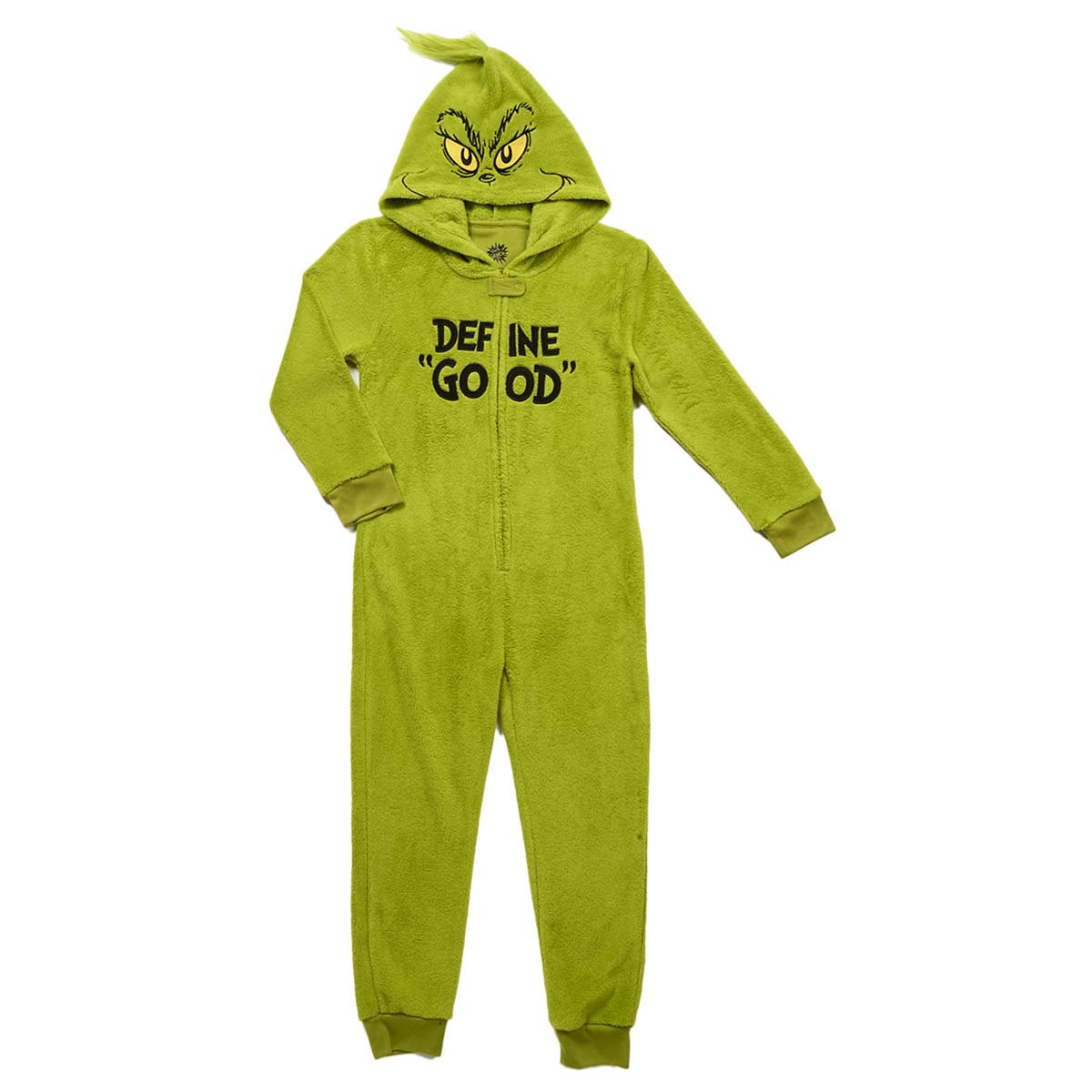 Boys Holiday Traditions Grinch Define Good Hooded Onesie Pajamas