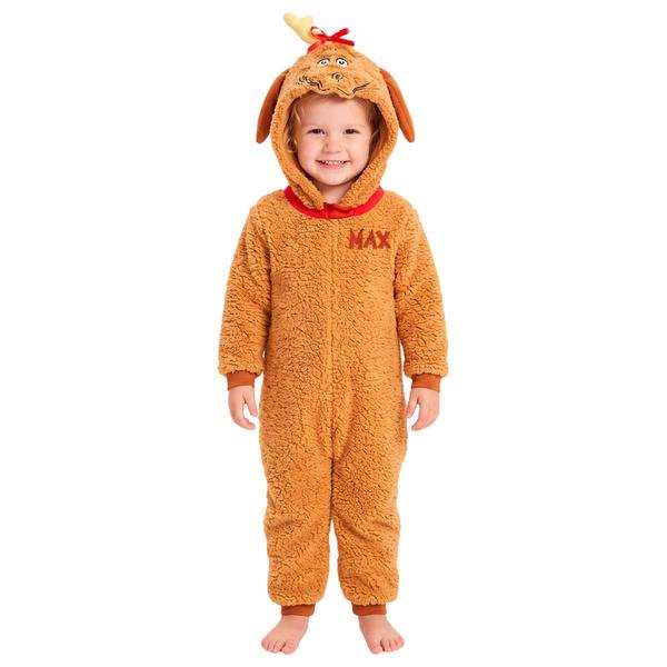 Toddlers Grinch(tm) Long Sleeve Max The Dog Hooded Onesie