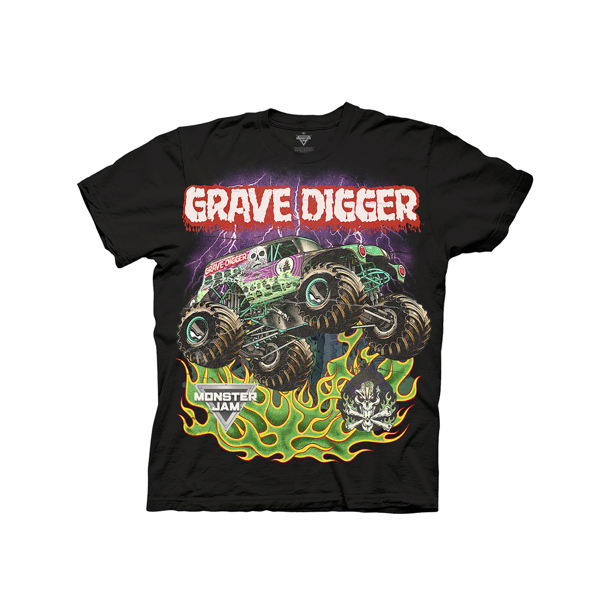 Young Mens Short Sleeve Gravedigger Monster Truck Graphic Tee