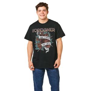 Young Mens Foreigner Short Sleeve Graphic Tee