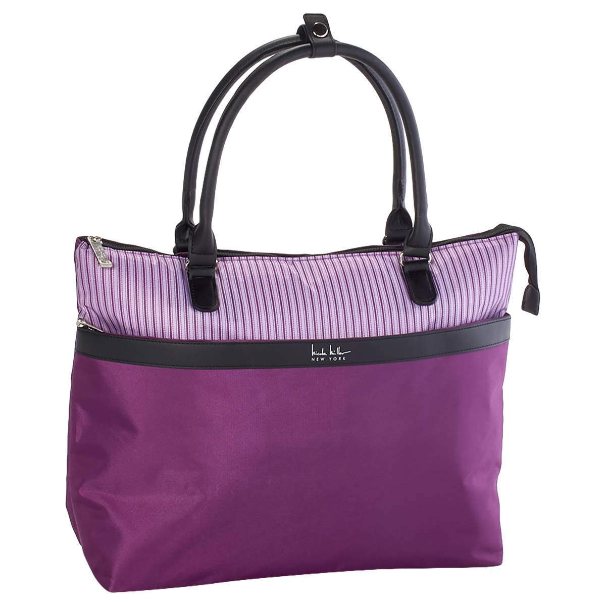 Nicole Miller New York  Stripe Shopper Tote - Raspberry