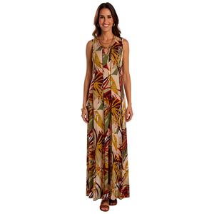 Womens Sami & Jo Sleeveless Leaf Keyhole Neck Maxi Dress alternate view