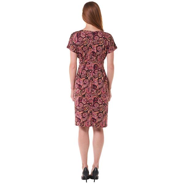 Womens Sami & Jo Short Sleeve Paisley Pleated A-Line Dress alternate view