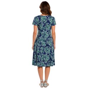 Womens Sami & Jo Short Sleeve Seam Paisley A-Line Dress alternate view
