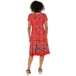 Womens Sami & Jo Short Sleeve Seam Paisley A-Line Dress alternate view