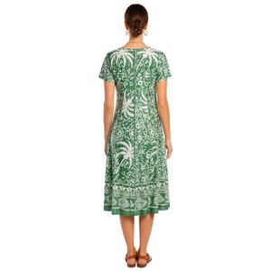 Womens Sami & Jo Short Sleeve Floral Beaded Neck A-Line Dress alternate view