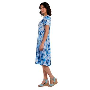 Womens Sami & Jo Short Sleeve Floral Horseshoe Neck A-Line Dress alternate view