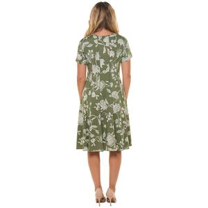 Womens Sami & Jo Short Sleeve Floral Hardware Neck A-Line Dress alternate view