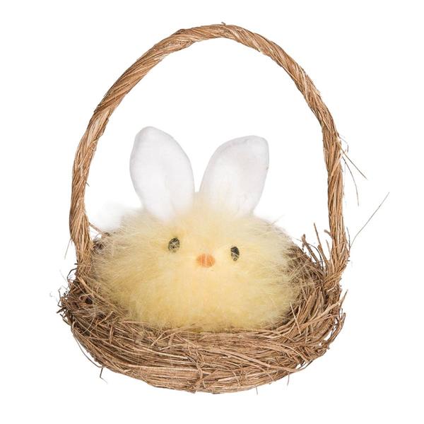 Fuzzy Easter Chick in Basket