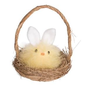 Fuzzy Easter Chick in Basket