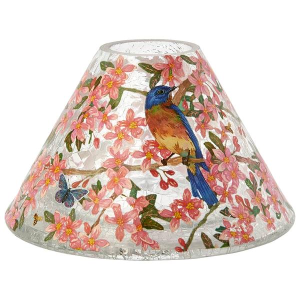 Transpac Pink & Blue Bird Crackle Shade