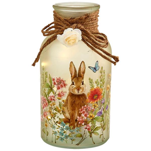 Transpac Bunny & Flowers LED Lantern