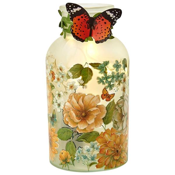 Transpac Butterfly Floral LED Lantern